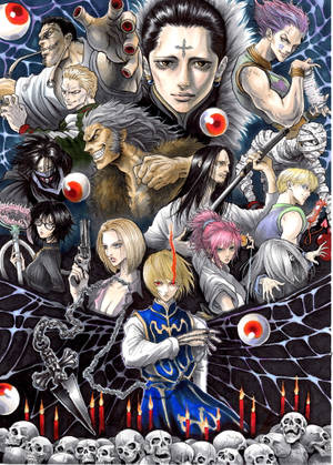 วอลเปเปอร์ภาพกะโหลกศิลปะของ Phantom Troupe — IQOO Pad5c วอลเปเปอร์