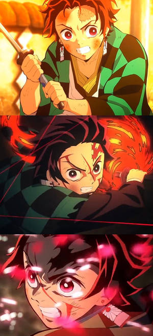 วอลเปเปอร์ Hinokami Kagura ภาพตัดปะ — iPhone 17 วอลเปเปอร์