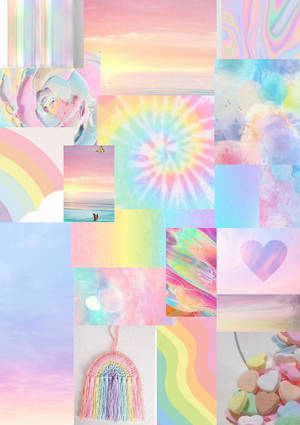 วอลเปเปอร์ภาพตัดปะสีรุ้งพาสเทล — IQOO Pad วอลเปเปอร์