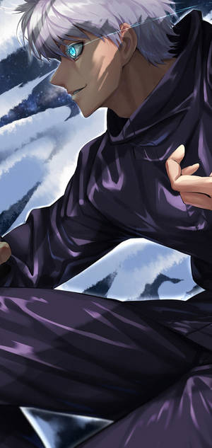 ภาพมุมข้างระยะใกล้ Satoru Jujutsu Kaisen สำหรับมือถือ — Galaxy S25 Edge วอลเปเปอร์