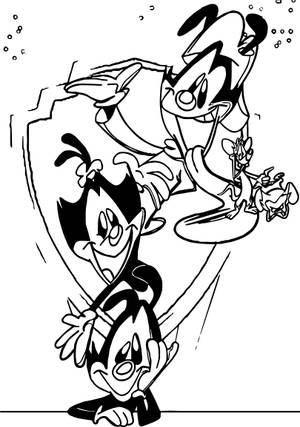 วอลเปเปอร์ภาพร่างศิลปะพี่น้องวอร์เนอร์จาก Animaniacs — Oppo Pad 5 วอลเปเปอร์