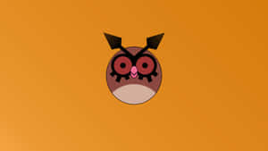 ภาพวาด Hoothoot แบบเรียบง่ายบนพื้นหลังสีส้ม — นินเทนโด วอลเปเปอร์