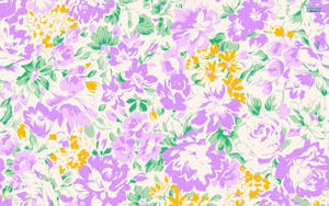 ภาพวาดดอกไม้สีสันสดใสบนพื้นหลังเดสก์ท็อป