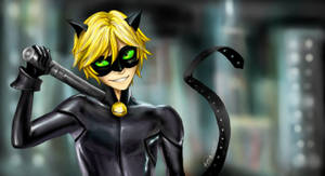 วอลเปเปอร์ภาพวาดดิจิทัล Cat Noir — แมว วอลเปเปอร์