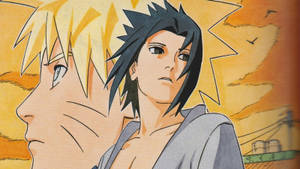 วอลเปเปอร์ภาพวาดนารูโตะและซาสึเกะ — นารูโตะ อีสเทติก วอลเปเปอร์