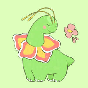ภาพวาดน่ารักของเมกาเนียมบนพื้นหลังสีเขียว — นินเทนโด วอลเปเปอร์