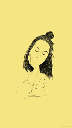 ภาพวาดผู้หญิงสไตล์พาสเทลเหลือง — พาสเทลสวยงาม วอลเปเปอร์