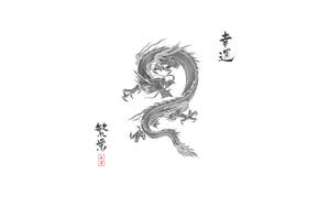 ภาพวาดมังกรญี่ปุ่นด้วยดินสอ — มังกรญี่ปุ่น วอลเปเปอร์