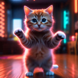 ภาพวาดลูกแมวเต้นน่ารัก — แมวเต้น วอลเปเปอร์