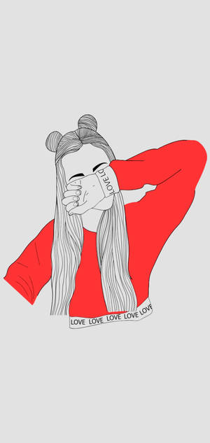 วอลเปเปอร์ภาพวาดสาวสไตล์เก๋เศร้า — iPhone 17 Pro วอลเปเปอร์