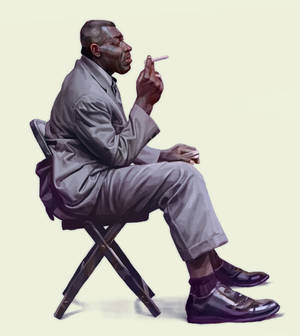ภาพวาดแฟนอาร์ต Howlin Wolf กำลังสูบ — เทคนโน แฟนทอม วี โฟลด์2 วอลเปเปอร์