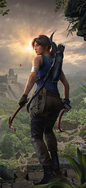 พื้นหลัง Iphone X Shadow Of The Tomb Raider — พระอาทิตย์ขึ้น วอลเปเปอร์