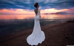 ภาพแต่งงานริมทะเล — สวยงามชายหาด วอลเปเปอร์