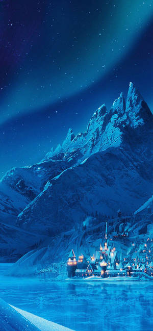 วอลเปเปอร์ภูเขาปราสาทน้ำแข็ง Arendelle — iPhone 14 Pro Max วอลเปเปอร์