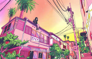พื้นหลัง Purple Anime — สีม่วงอนิเมะ วอลเปเปอร์