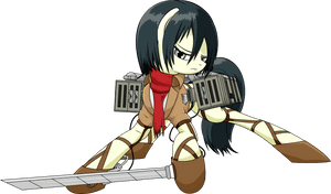 Parallaxmlp, Attack On Titan, มิคาสะ แอคเคอร์แมน, โพนีฟาย, ดาวน์โหลด PNG ความละเอียดสูง