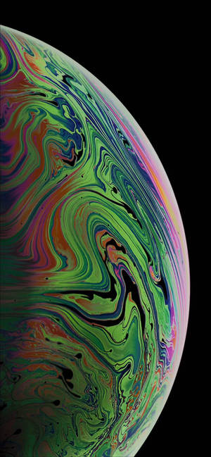 วอลเปเปอร์ iPhone XR ครึ่งฟองอากาศสีเขียวลายหินอ่อน — iPhone Xr วอลเปเปอร์