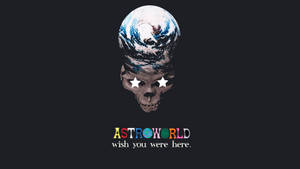 วอลเปเปอร์ Astroworld สุนทรีย์เท่ พร้อมงานศิลปะออกแบบโลกทรงกะโหลกอันน่าทึ่ง — iMac วอลเปเปอร์
