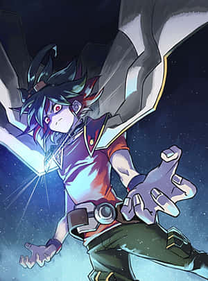 ยูยะ ซากากิโพสท่าอย่างมีพลังในชุด Duel Monsters ของเขา — Kindle วอลเปเปอร์