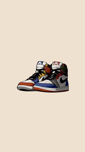 รองเท้า Nike การ์ตูนหลากสี — คูล ไอโฟน วอลเปเปอร์