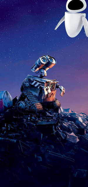 วอลเปเปอร์ Galaxy S10 Plus Wall-E และ Eve — iPhone 16 Pro วอลเปเปอร์