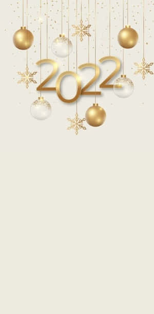 ลูกบอลแขวนปีใหม่ 2022 — ทอง วอลเปเปอร์