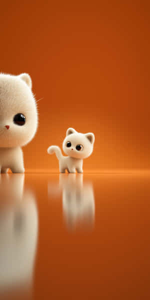 ลูกแมว,แมว,น่ารัก,ขนฟู,น่าเอ็นดู,สีขาว,การ์ตูน,สัตว์,สัตว์เลี้ยง,สีส้ม,พื้นหลัง,มินิมอล,ตา,จมูก,หาง,แสงสะท้อน,นุ่ม,ฟู,ขี้เล่น,ไร้เดียงสา
