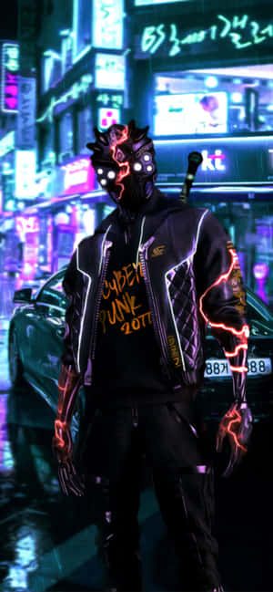 พื้นหลัง iPhone X Cyberpunk 2077 — Oppo A6s วอลเปเปอร์
