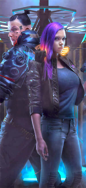 พื้นหลัง iPhone X Cyberpunk 2077 — Realme C75 วอลเปเปอร์