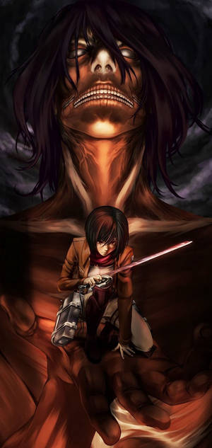 วอลเปเปอร์ iPhone Mikasa Attack on Titan — Galaxy S25 วอลเปเปอร์