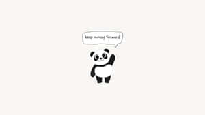 วอลเปเปอร์PCหมีแพนด้าโบกมือสุดน่ารัก — น่ารัก วอลเปเปอร์