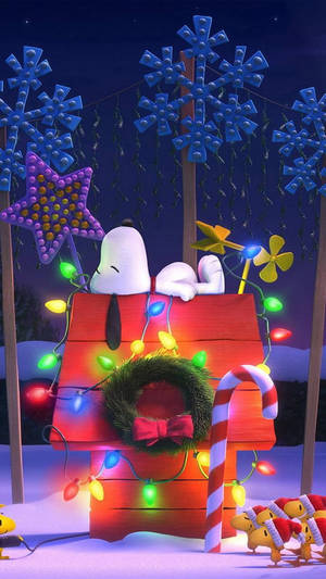 วอลเปเปอร์คริสต์มาสสนูปปี้ 3D — Snoopy คริสต์มาส วอลเปเปอร์