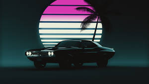 ภาพรถสปอร์ตแนว Vaporwave 4K สำหรับแล็ปท็อป