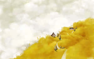 วอลเปเปอร์สีเหลืองสวยงามมีชีวิตชีวา — สุนทรียภาพสีเหลือง วอลเปเปอร์