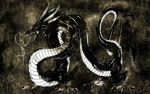 ศิลปะมังกรญี่ปุ่นเกล็ดดำลึกลับ — มังกรญี่ปุ่น วอลเปเปอร์