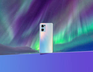 สมาร์ทโฟน Oppo ท่ามกลางแสงเหนือ