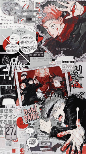 สมุดภาพตัดปะตัวละครหลัก Jujutsu Kaisen สำหรับมือถือ — น่ารักอนิเมะ วอลเปเปอร์