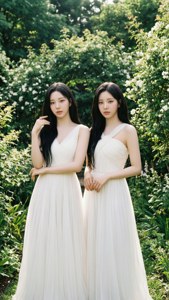 TWICE ในชุดสีขาวท่ามกลางสวนเขียวชอุ่มพร้อมแสงแดดอ่อนๆ