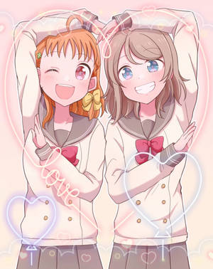 วอลเปเปอร์สัญลักษณ์รักเลสเบี้ยนอนิเมะ