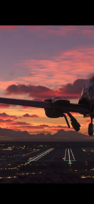 พื้นหลัง iPhone Xs Microsoft Flight Simulator — ทไวไลท์ วอลเปเปอร์