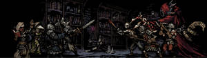 วอลเปเปอร์จอคู่ HD Necromancer ปะทะฮีโร่ Darkest Dungeon — 3840x1080 วอลเปเปอร์