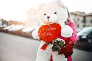 สาวน่ารักกับตุ๊กตาหมี