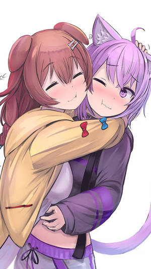 วอลเปเปอร์สาวน้อยกระต่ายกอดอนิเมะ
