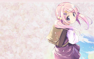 สาวน้อยอนิเมะสวยผมสีชมพู — สาวอนิเมะน่ารัก วอลเปเปอร์