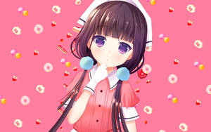 วอลเปเปอร์สาวน้อยอนิเมะสีชมพูสไตล์อาร์ต Maika — สีชมพูสวยงาม GIF วอลเปเปอร์