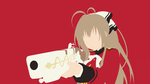 สาวอนิเมะถือปืน มินิมอลอนิเมะ — มินิมอลิสต์อนิเมะ วอลเปเปอร์