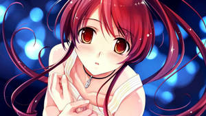 สาวอนิเมะน่ารักผมแดง — น่ารักอนิเมะ วอลเปเปอร์
