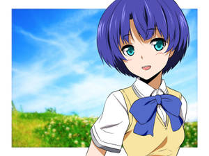 วอลเปเปอร์สาวอนิเมะน่ารักในทุ่งนา