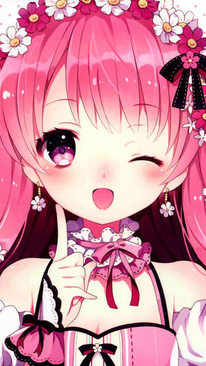วอลเปเปอร์สาวอนิเมะผมสีชมพู iPhone — อนิเมะ iPhone วอลเปเปอร์