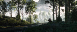 ภาพวอลเปเปอร์ป่ามุมกว้างจากเกม The Witcher 3 — 3440x1440 วอลเปเปอร์